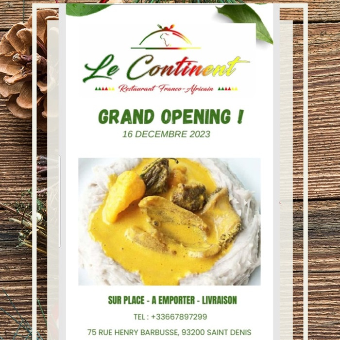 FRANCE :: RESTAURANT LE CONTINENT: Ouverture officielle ce samedi a saint denis RESTAURANT LE CONTINENT: Ouverture officielle ce samedi a saint denis