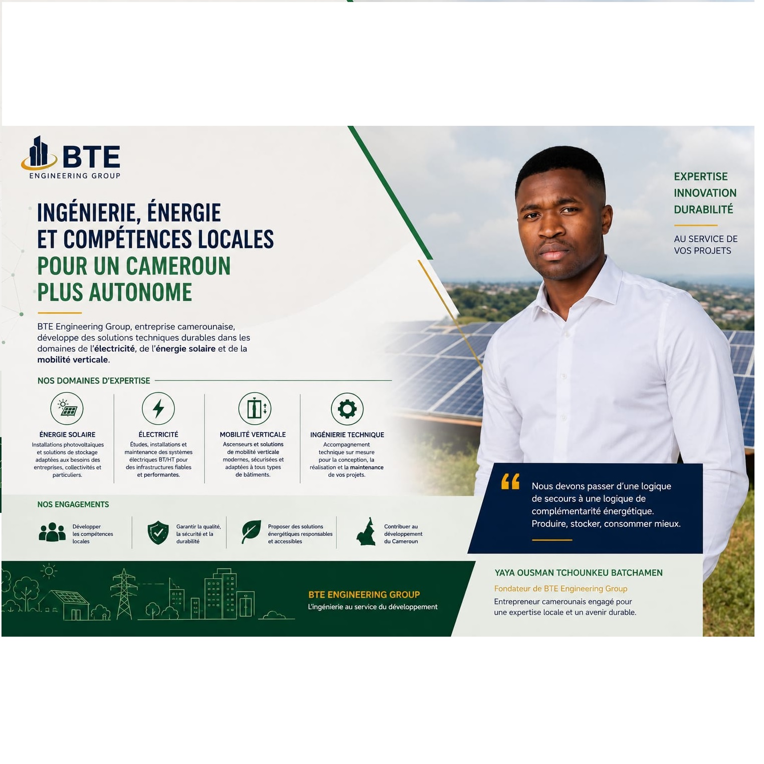 BTE Engineering Group mise sur le solaire pour sécuriser l’énergie