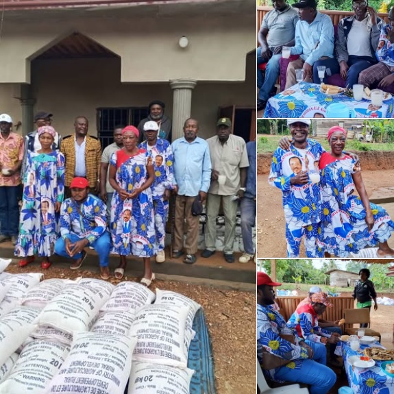 Lebogo Armand offre la semence de maïs améliorée à la sous-section RDPC Canton SA'A Zone II