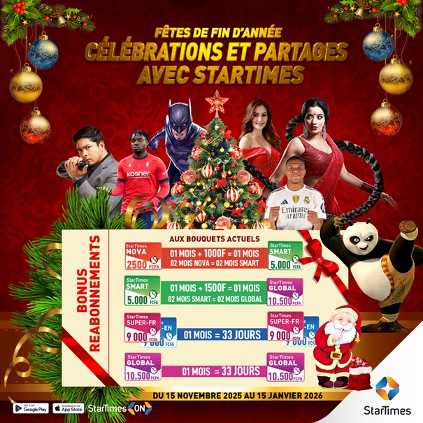 FÊTES DE FIN D’ANNÉE : CÉLÉBRATIONS ET PARTAGES AVEC STARTIMES