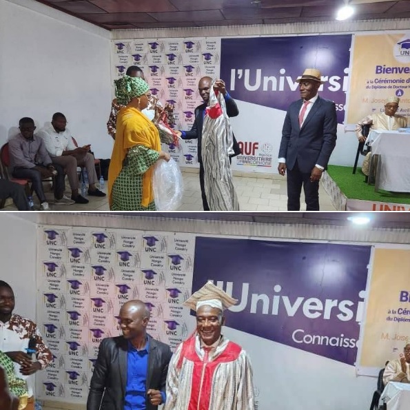 Joseph Antoine Bell fait Docteur Honoris Causa à l'université de Nongo en Guinée Conakry