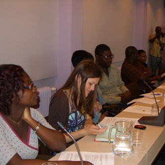 Chantier de modernisation d'une route au Cameroun