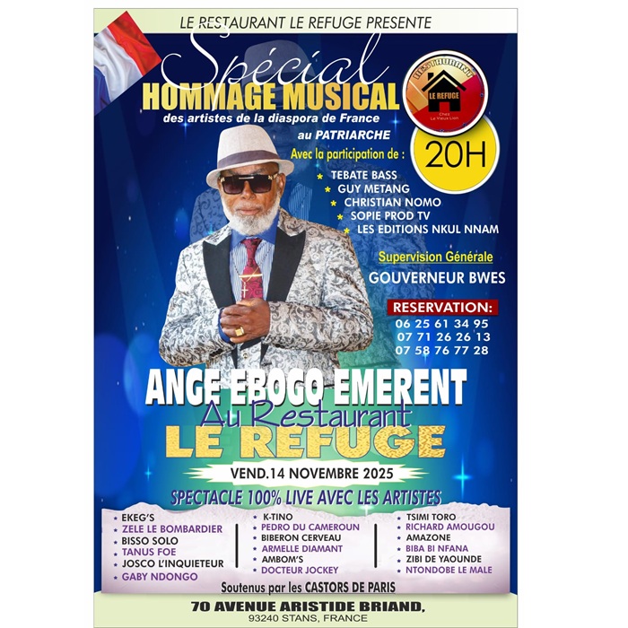 FRANCE :: Un vibrant hommage à Ange Ebogo Émerant : la diaspora culturelle célèbre une légende de la musique Un vibrant hommage à Ange Ebogo Émerant : la diaspora culturelle célèbre une légende de la musique