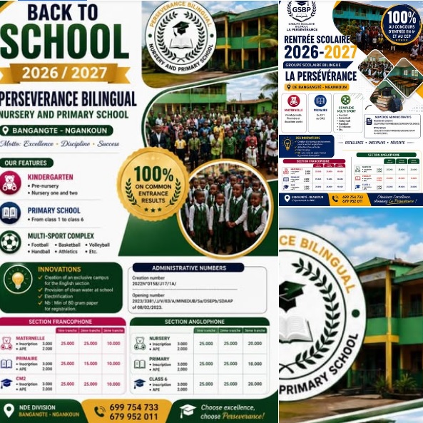Rentrée scolaire : le Groupe scolaire bilingue La Persévérance mise sur l’excellence à Bangangté