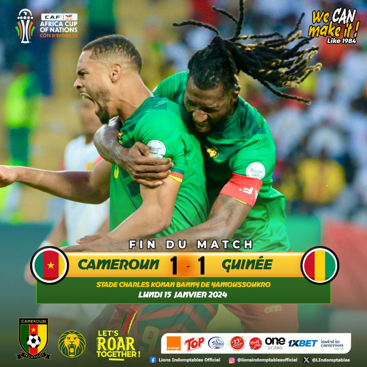 Cameroun-Guinée : Un démarrage en demi-teinte à la CAN 2023 avec un match nul 1-1
